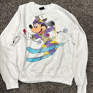 Disney White Sweater with Colorful Character Design